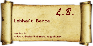 Lebhaft Bence névjegykártya